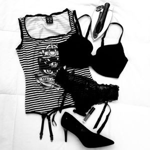 2/$10 Lucky 13 Sailors Delight Babydoll Corset